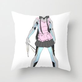 Robot maid Throw Pillow