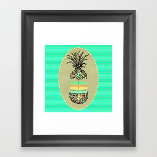 Sliced pineapple Framed Art Print