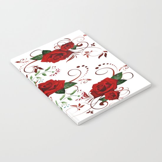 Enchanted Red Rose Abstract Notebook