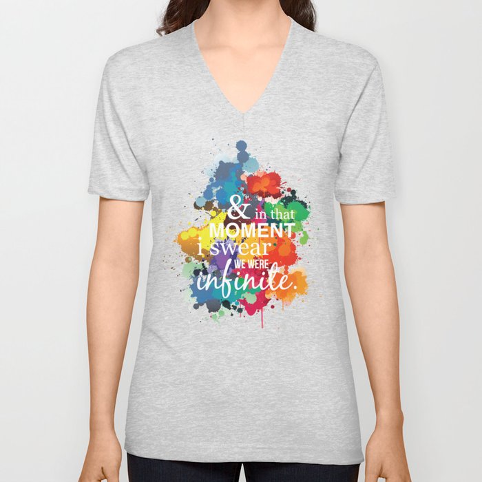 And In That Moment I Swear We Were Infinite - Perks of Being a Wallflower - Paint Splatter Poster V Neck T Shirt