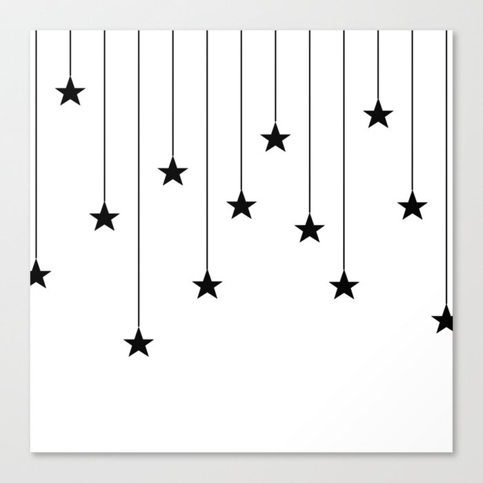 Hang The Stars (In Black and white) Canvas Print
