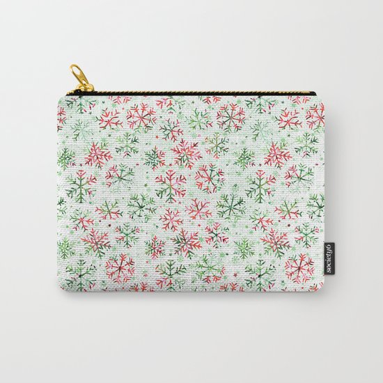 Red Green Snowflakes Carry-All Pouch