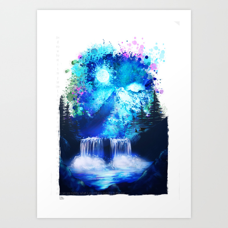 Blue Mountain Print Nature Print Blue Print Home Wall Decor Poster Gift Art Print By Arsalanes Society6
