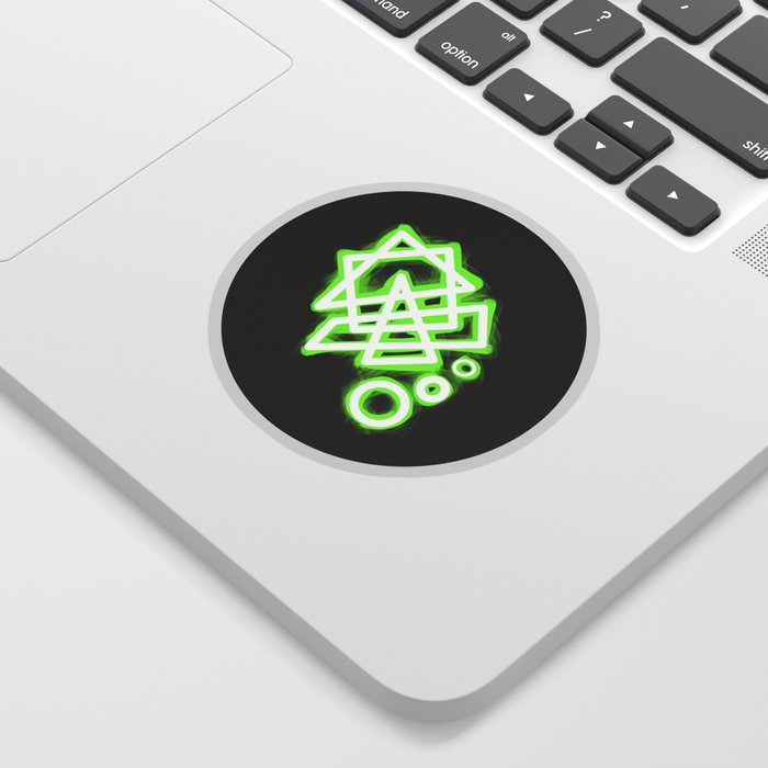 Glowing green cyberpunk pattern Sticker