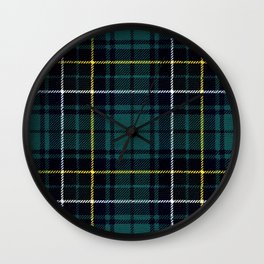 Antique Scottish Tartan #24 Wall Clock | Pattern, Yellow, Print, Punkrock, Artarchive, Black, Green, Scotland, Breacan, Plaid 