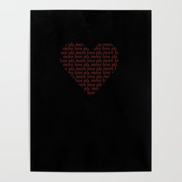 more love pls (black) Poster