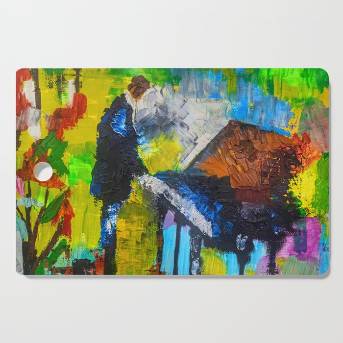 Abstract piano player Cutting Board