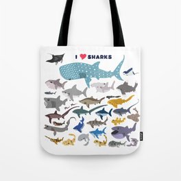 I Heart Sharks Tote Bag