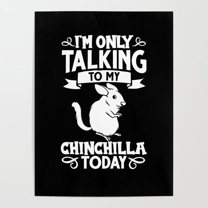 Chinchilla Animal Cute Funny Cage Bath Poster
