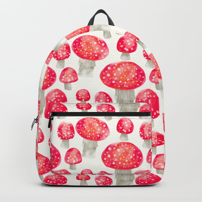 Watercolor Mushrooms Pattern Backpack