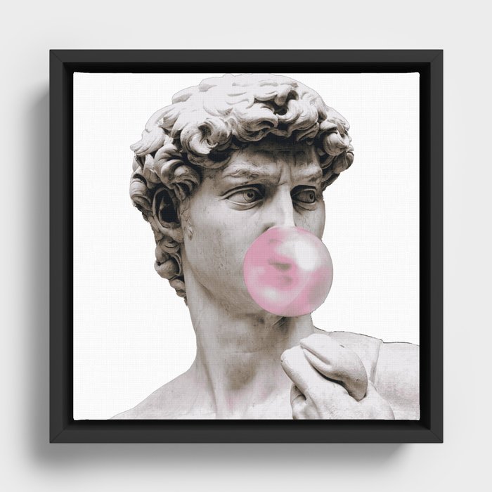 David with bubble gum Framed Canvas