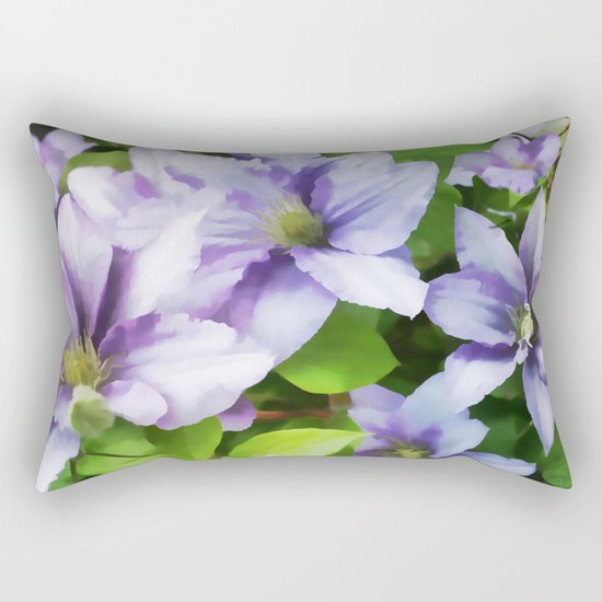 Delicate Climbing Clematis Rectangular Pillow