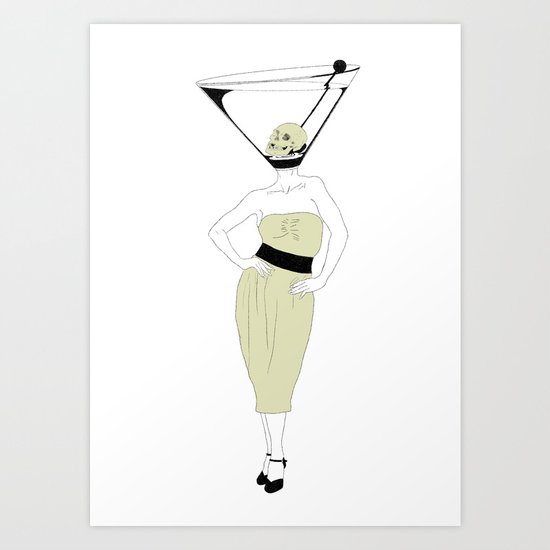 LIQUID DINNER PARTY DARLING, ANOTHER MARTINI? Art Print