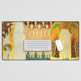 Gustav Klimt "The Beethoven Frieze - The quest for happiness" Desk Mat