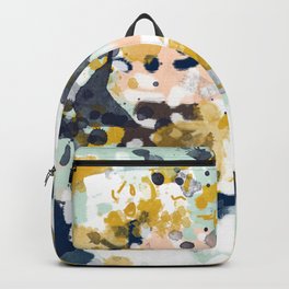 Sloane - Abstract painting in modern fresh colors navy, mint, blush, cream, white, and gold Backpack