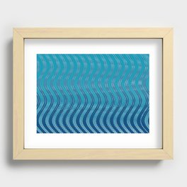 Wavy Blue Ombre Pattern Recessed Framed Print