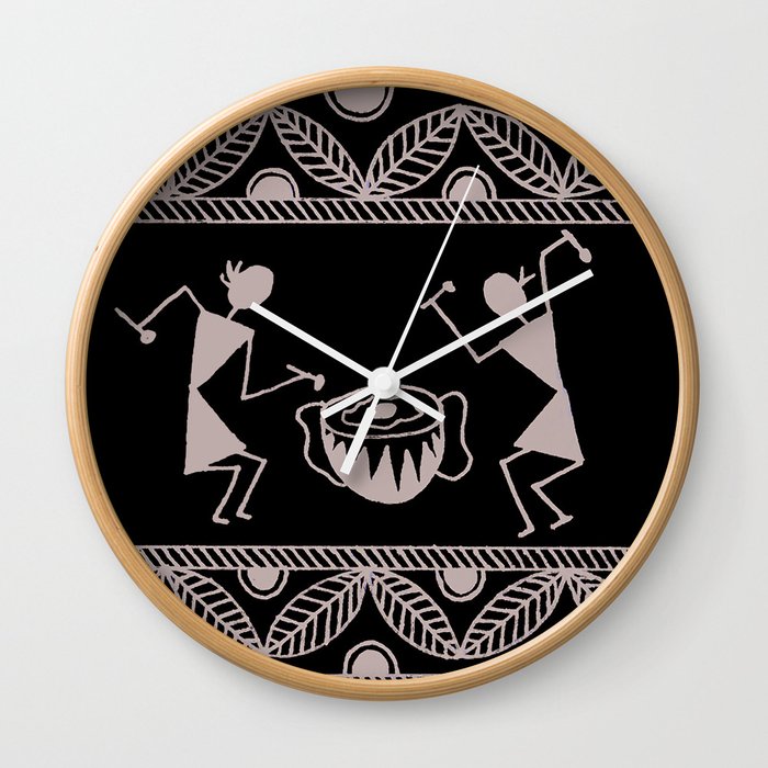 Warli Art Wall Clock By Designsbygulmohars Society6