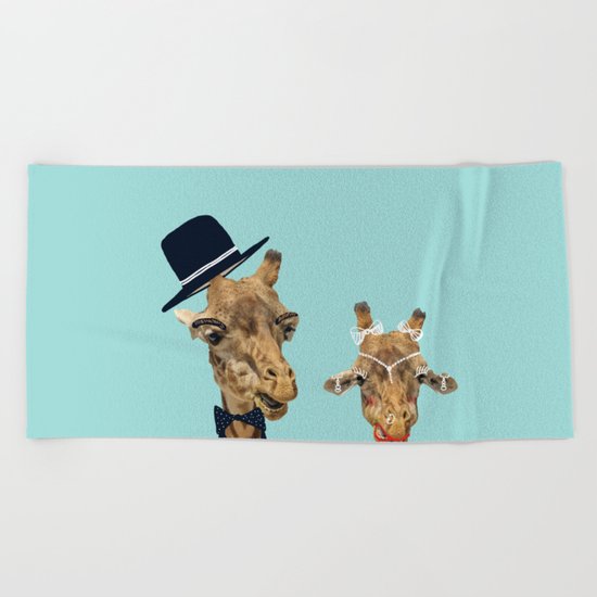 Funny Bride and Groom Beach Towel