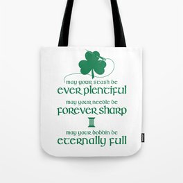 Fabricated Irish Sewing Blessing Tote Bag