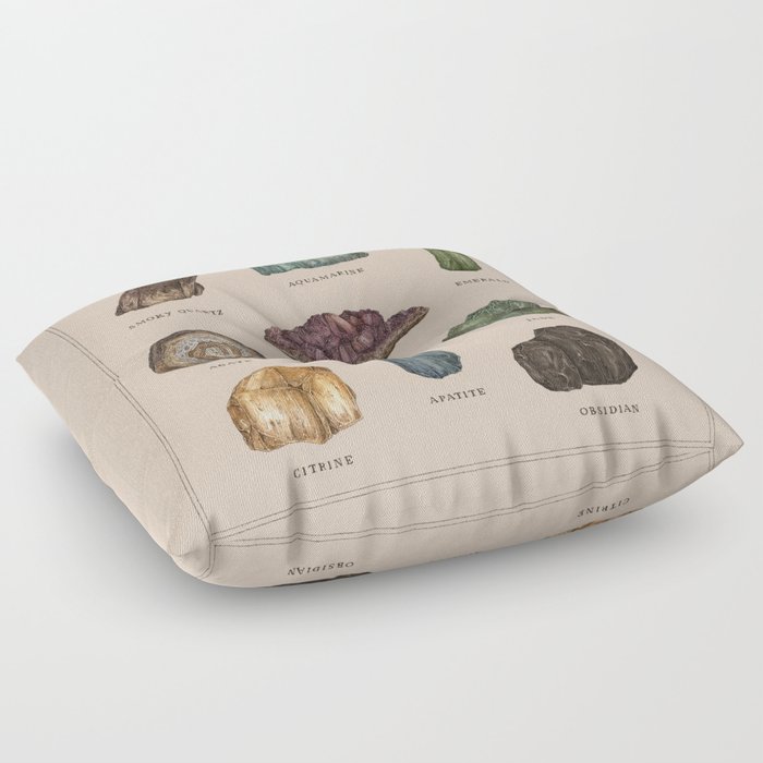 Gems and Minerals Floor Pillow