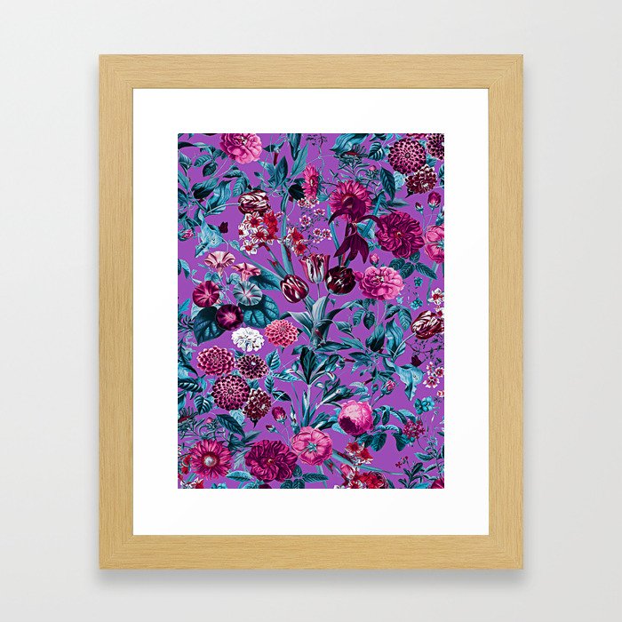 Romantic Floral Pattern Framed Art Print