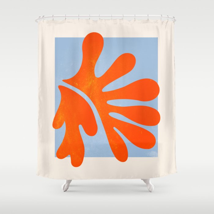 Red Coral Leaf: Matisse Paper Cutouts II Shower Curtain