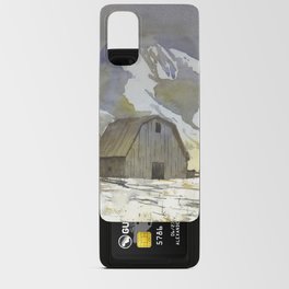 Barn outdoors.  Watercolor painting of barn outside landscape artwork barn decor Android Card Case