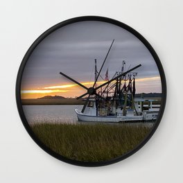 Shrimp Boat on the Marsh Wall Clock