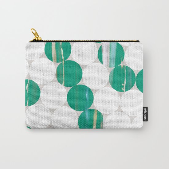 Circles(green and white) Carry-All Pouch