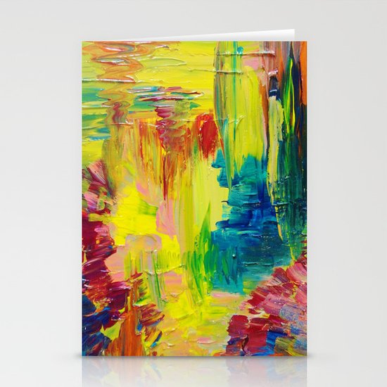 GOING THROUGH THE MOTIONS - Stunning Saturated Bold Colors Modern Nature Abstract Stationery Cards