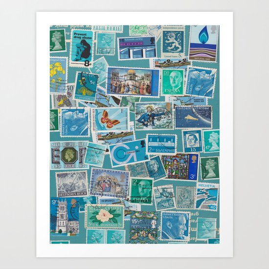 Postage Bleu Art Print