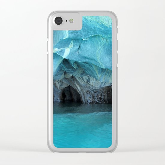 Marble blue 3 Clear iPhone Case