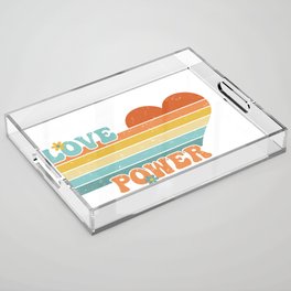 Love Power - Retro 60's 70's Love Heart Acrylic Tray
