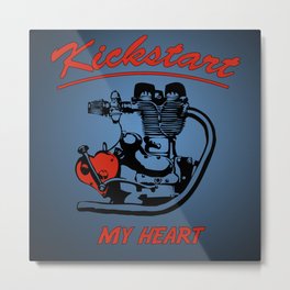 Kickstart Metal Print | Royalenfield, Heart, Motorcycle, Digital, Beckettandbeckett, Graphicdesign, Petrolhead 