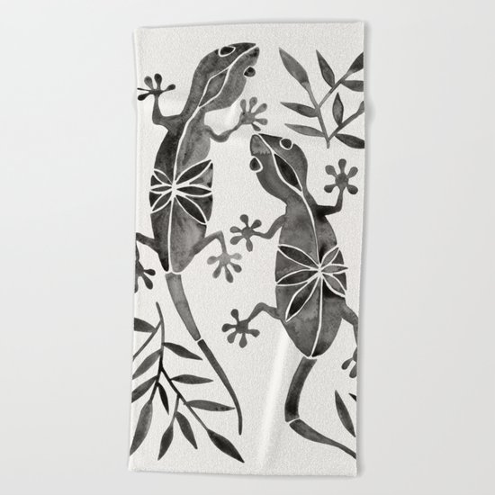 Geckos – Black Palette Beach Towel