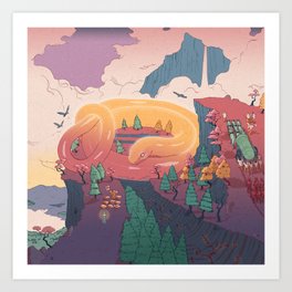 The creature of the mountain Art Print