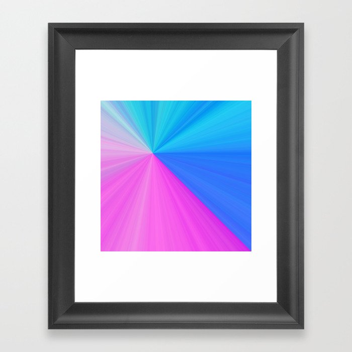 Pink & Aquamarine Rays Framed Art Print