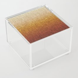 Burnt Orange Ombre Abstract Crosshatch Pattern Acrylic Box