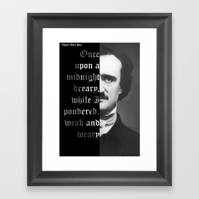 Edgar Allan Poe - word ard Framed Art Print
