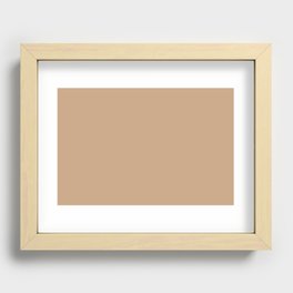 Medium Tan Brown Solid Color Pairs PPG Siesta Dreams PPG1080-4 - All One Single Shade Hue Colour Recessed Framed Print