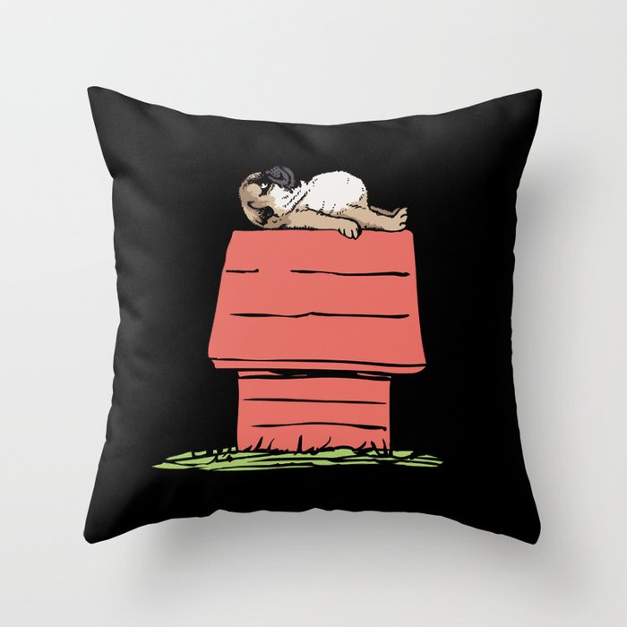 Pug House Throw Pillow
