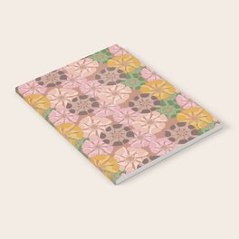 fawn brown pink and green harvest florals poppy floral arrangements Notebook