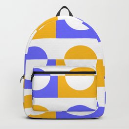Modern abstract complimentary colors  geomteric art  - purple and yellow Backpack