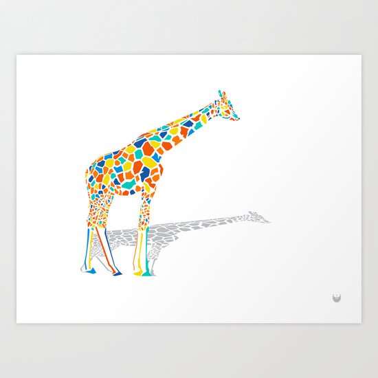 Technicolor Giraffe Art Print
