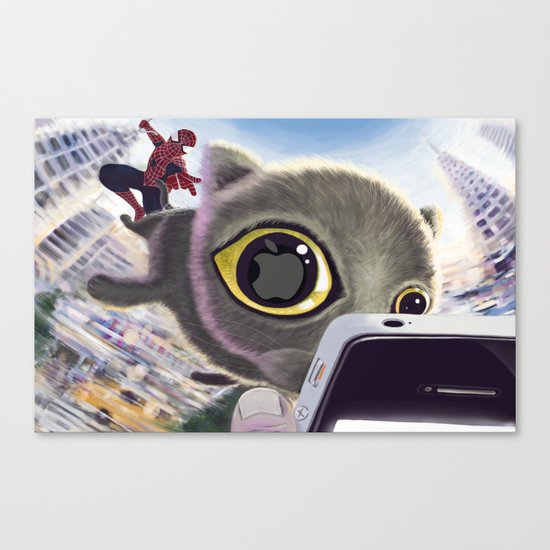 Falling Cat & Hero Canvas Print