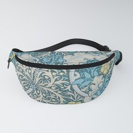 William Morris,art nouveau pattern, seaweed,blue,florals,vintage Fanny Pack