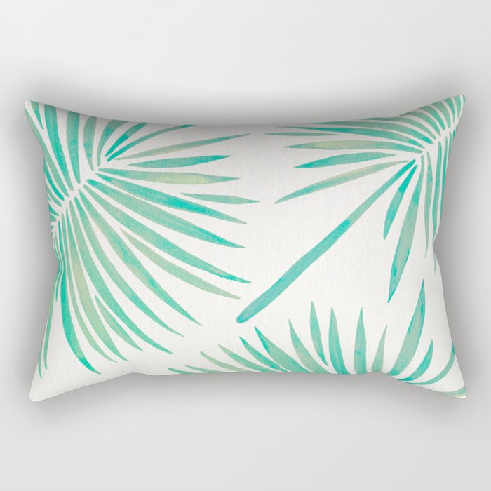 Tropical Fan Palm – Mint Palette Rectangular Pillow