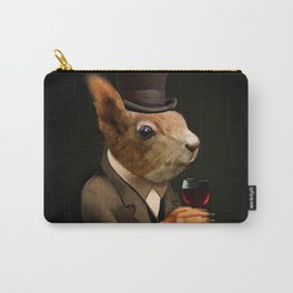 Sophisticated Pet -- Squirrel in Top Hat with glass of wine Carry-All Pouch