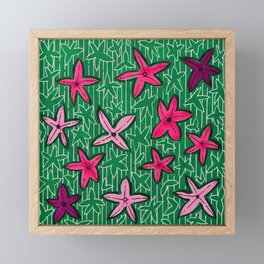 Royal Green and Pink Flower Art Print Framed Mini Art Print