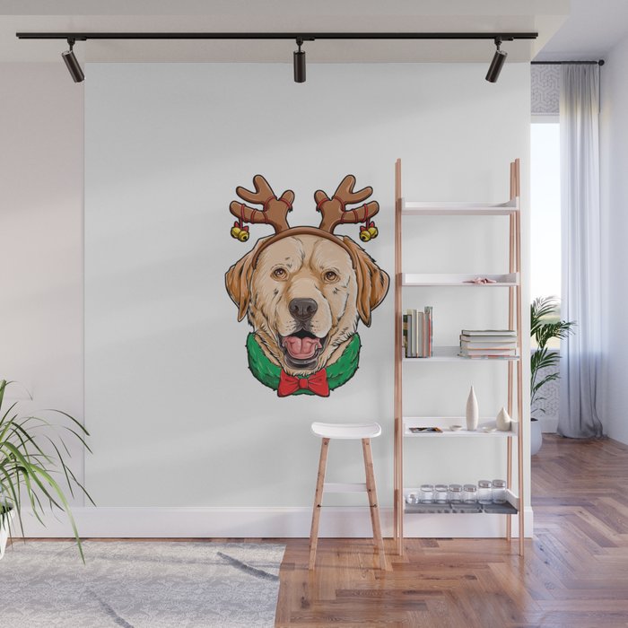 Labrador Christmas shirt Reindeer Antlers Dog Xmas Girls Tee Wall Mural